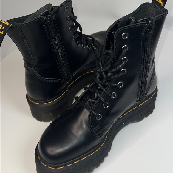 ❤️NWT DR MATRENS JADON SMOOTH LEATHER PLATFORM BOOTS IN BLACK SIZE WOMENS 8 - Picture 14 of 16